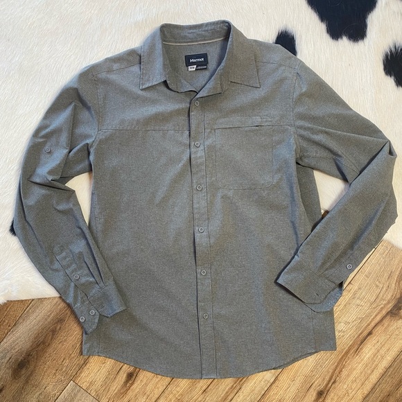 Marmot Men's Long-Sleeve Button-Up Shirt in Gray - Picture 3 of 9